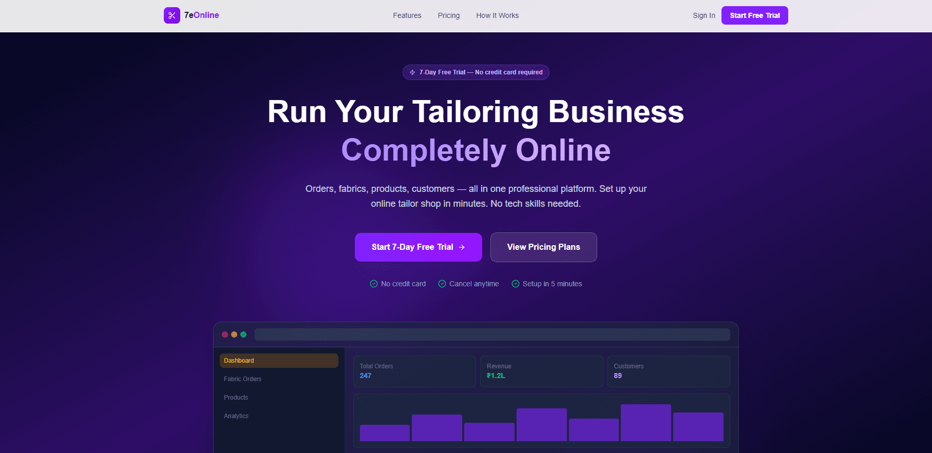 7eonline — Tailor Shop Management